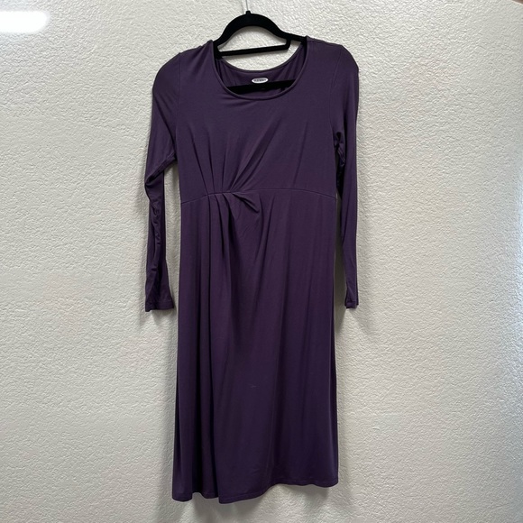 Old Navy Deep Purple MIDI Maternity Fit & Flare Dress - Picture 1 of 2